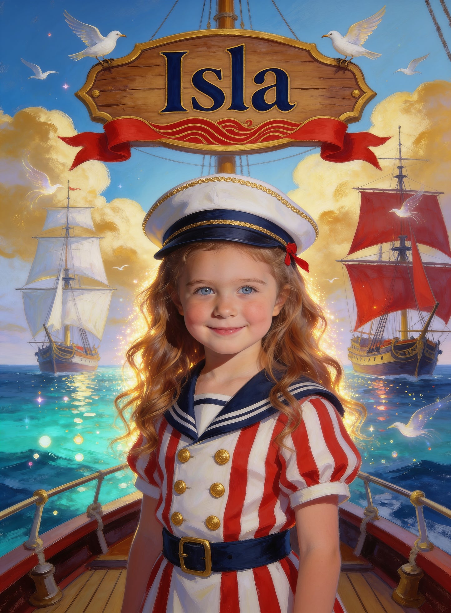 ⚓️ SAILOR GIRL personalized name preview — the captain's ship sign