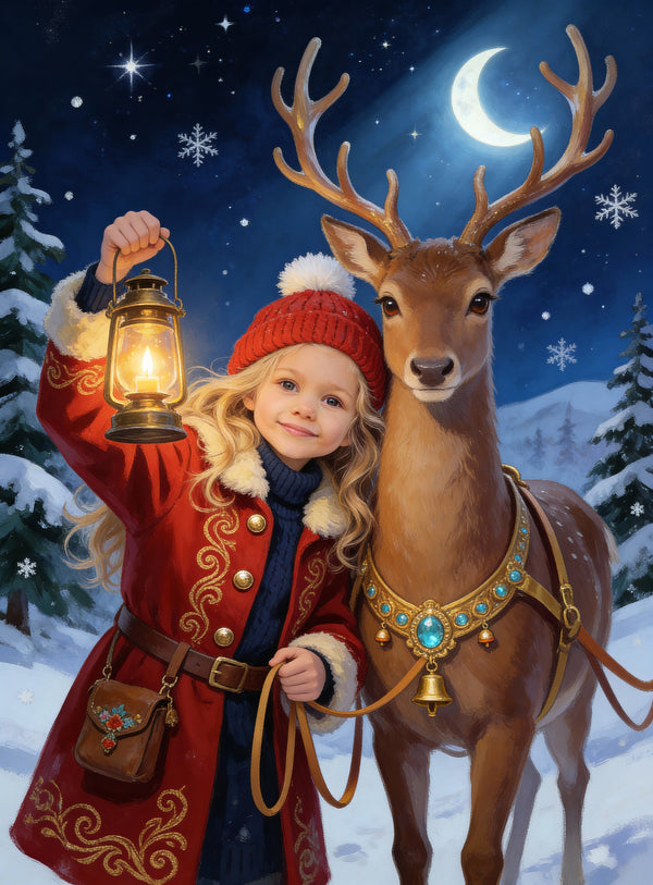 Personalized Christmas portrait of a child