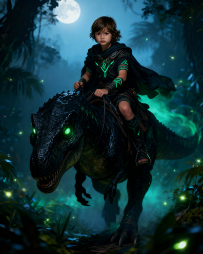 🦖 NACHT DINO T-REX REITER