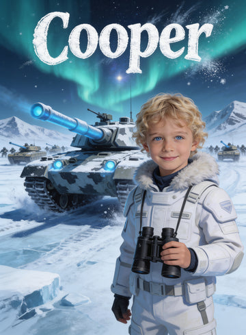 🪖 ICE TANK COMMANDER personalized name preview — gale-swept field chalk