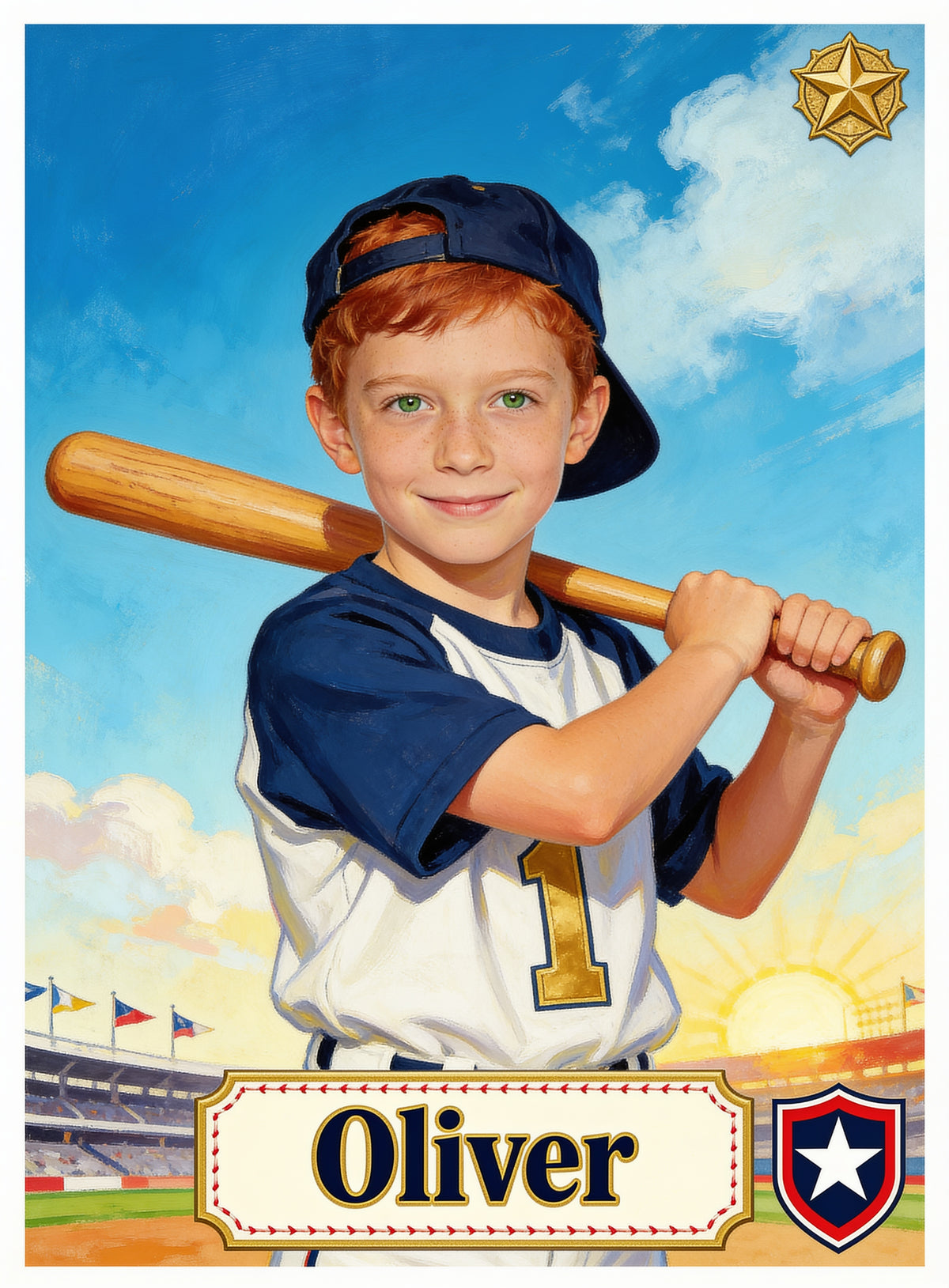 ⚾ THE LEGEND CARD — Boy personalized preview with name