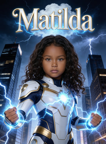 ⚡️ LIGHTNING BOLT GIRL personalized name preview — enchanted energy uncial