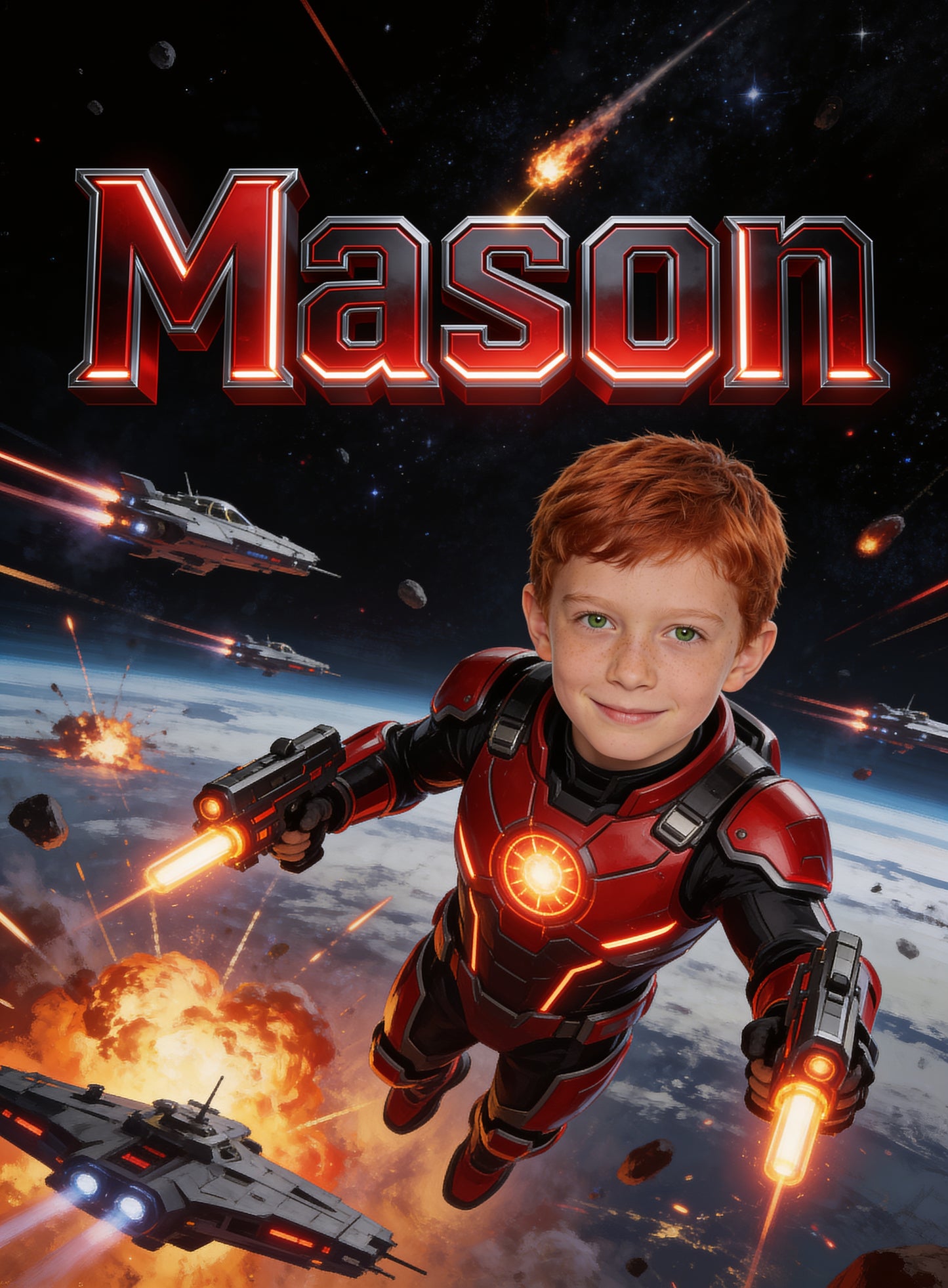 🚀 COSMIC FIGHTER personalized name preview — forged in the nova