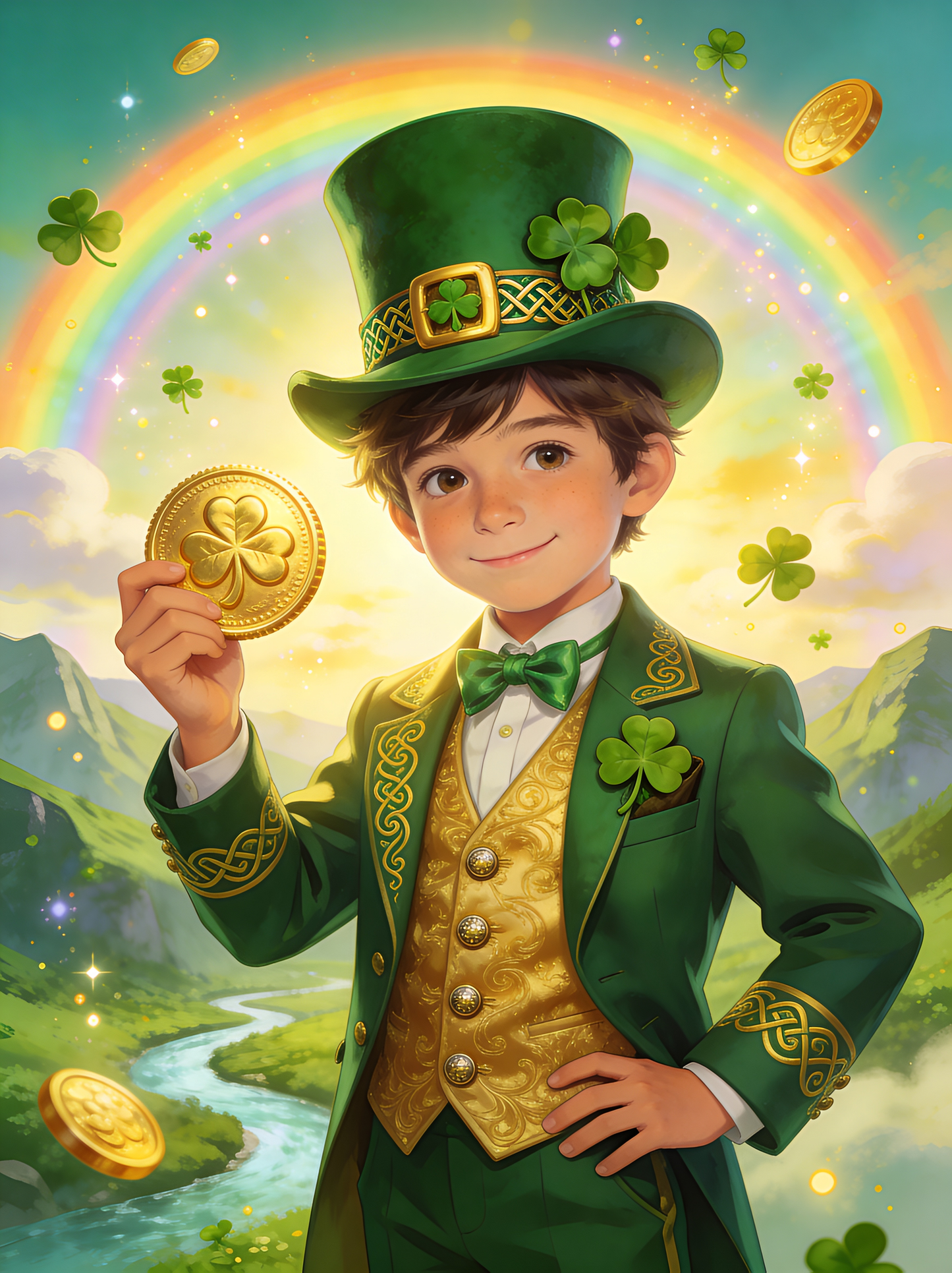 🍀🪄 APRENDIZ DE MAGO DEL TRÉBOL NIÑO