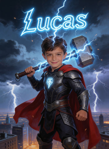 ⚡ THUNDER BOY personalized name preview — neon storm veins