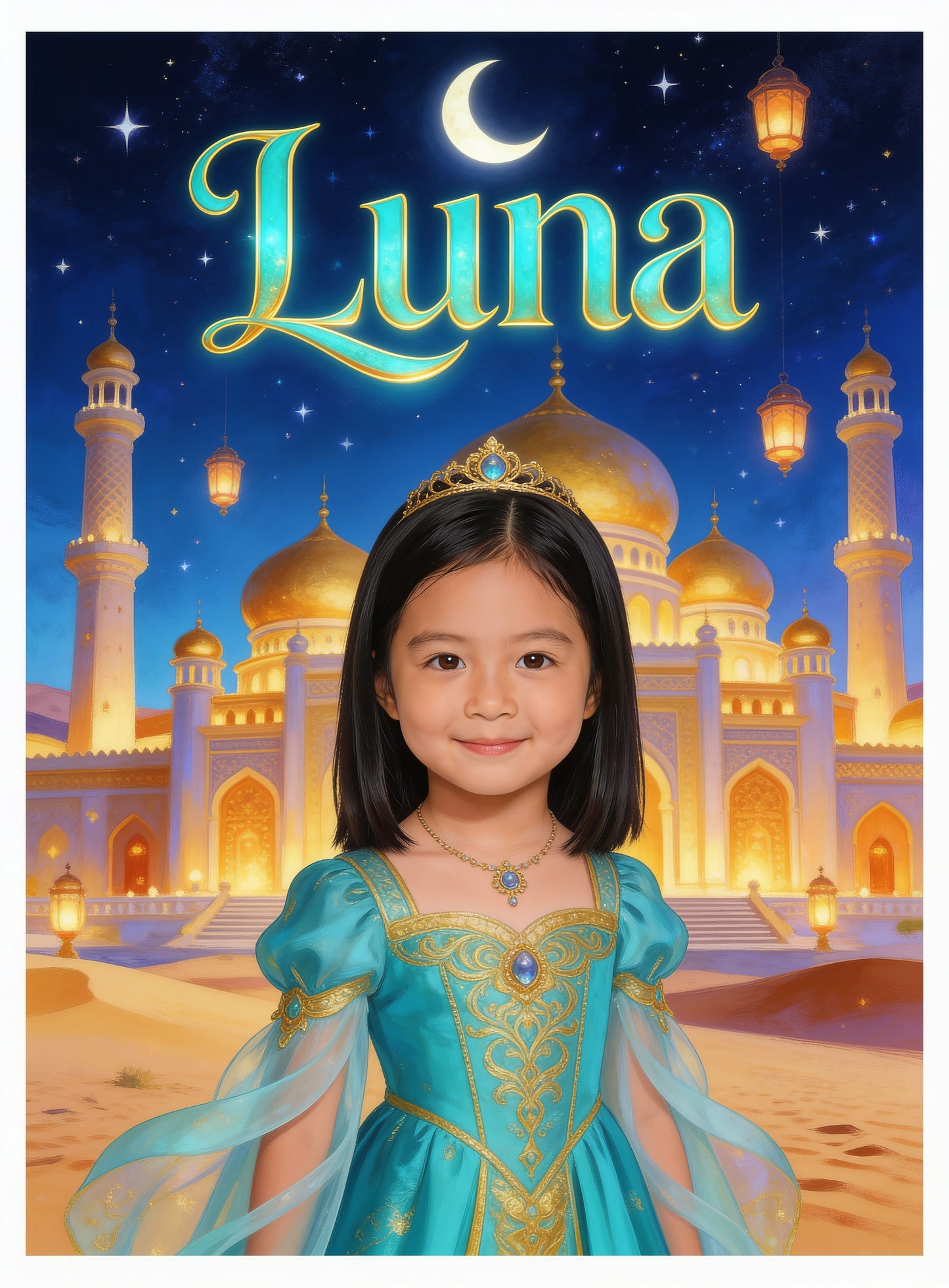 🏜️ DESERT PRINCESS 2 personalized name preview — Royal Poise Radiance
