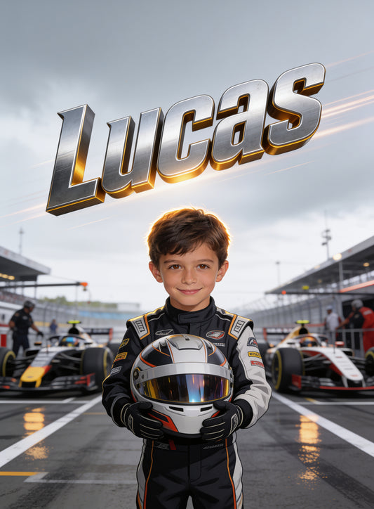 🏎️ F1 SERIES BOY personalized name preview — Forged Metal Block