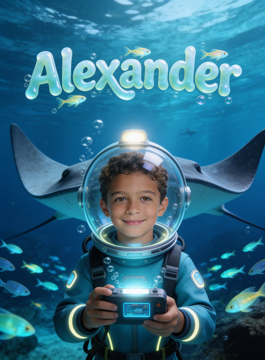 🐟 DEEP SEA EXPLORER personalized name preview — seawater gel surge