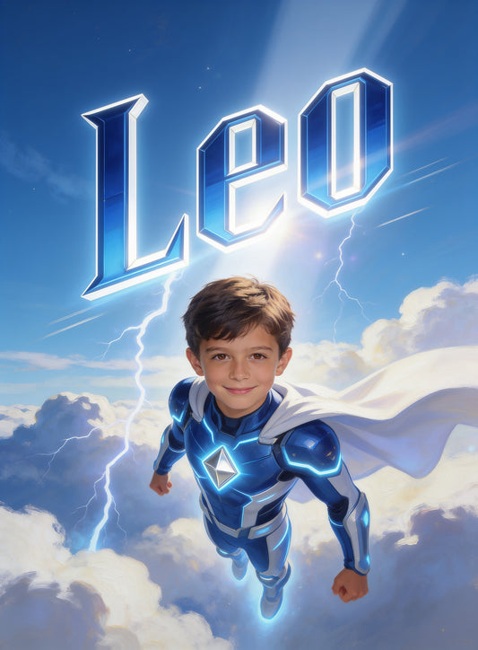 🏙️ SKY HERO personalized name preview — sentinel in flight