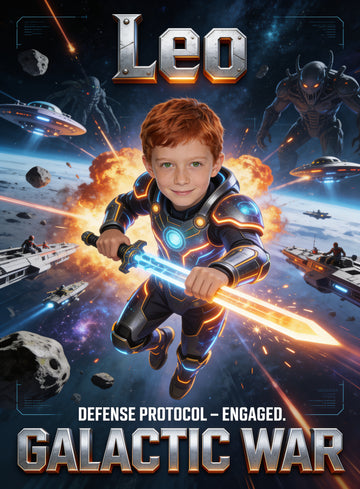 🛸 GALACTIC WAR personalized name preview — warship hull clash