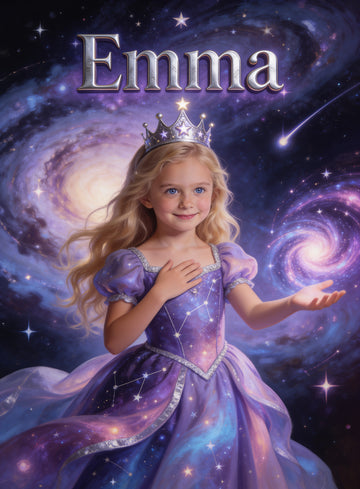 🌌 UNIVERSE PRINCESS personalized name preview — crown stars awaken