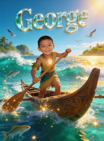 ⛵️ Island Prince personalized name preview — turquoise ocean crystal