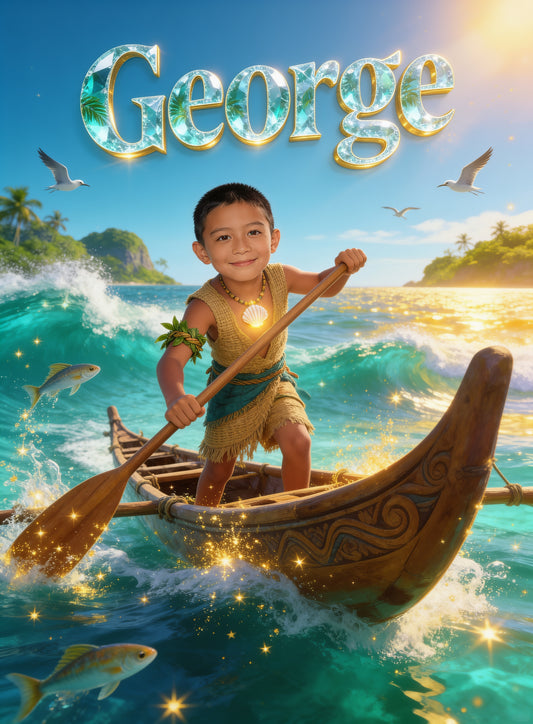 ⛵️ Island Prince personalized name preview — turquoise ocean crystal