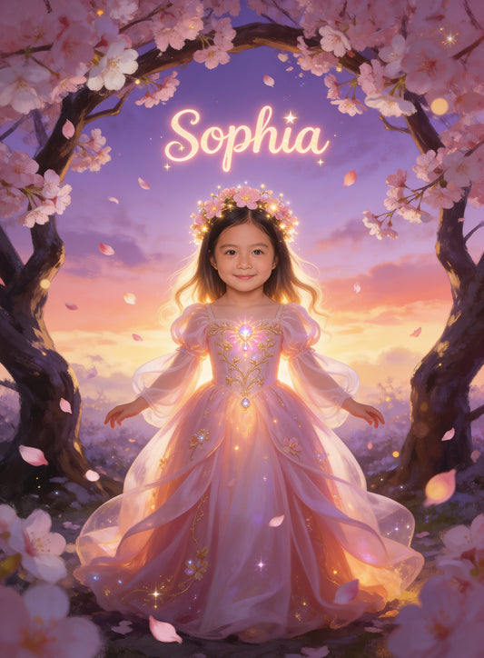🌸 BLOSSOM PRINCESS personalized name preview — fairy light ink
