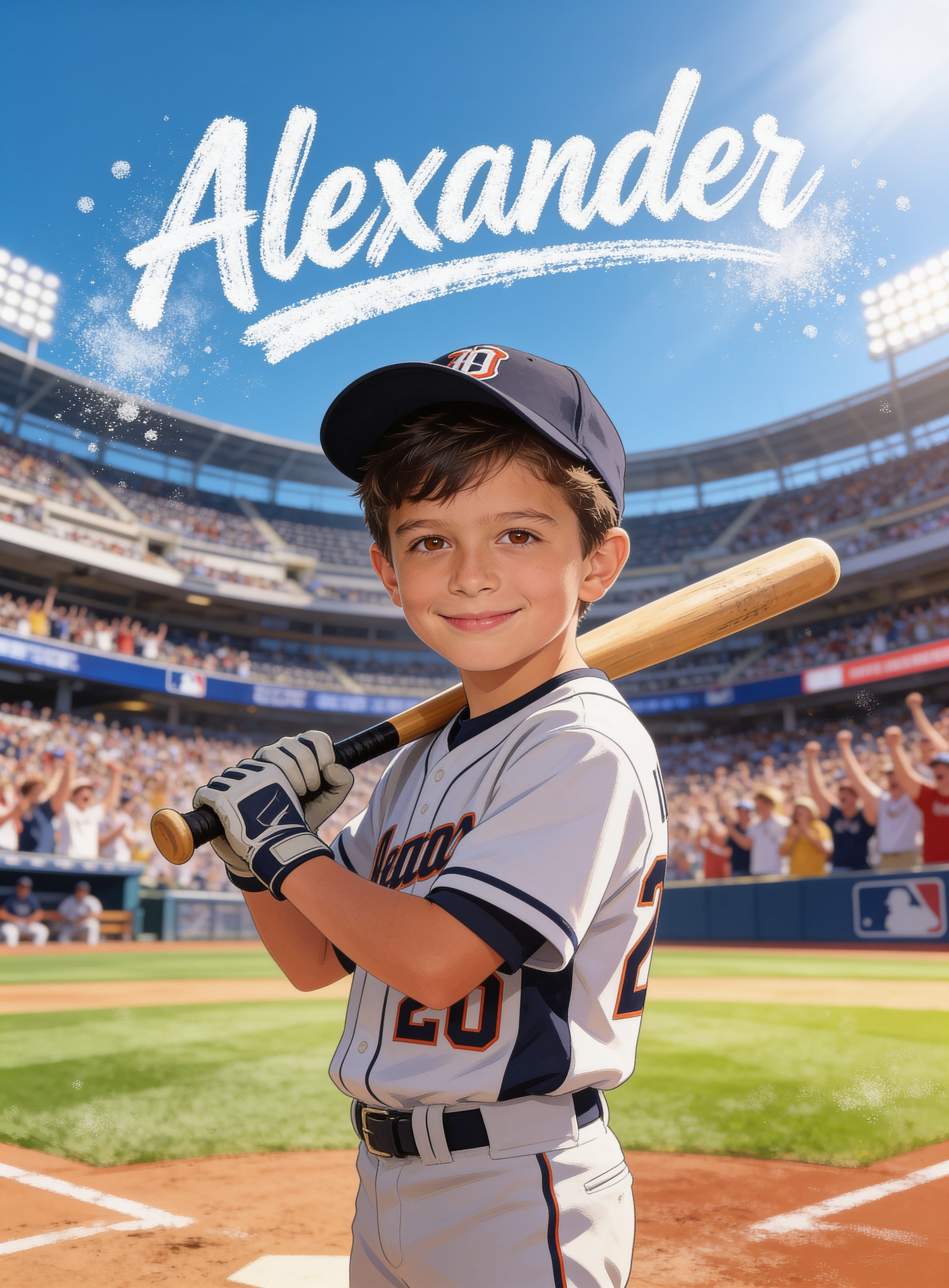 ⚾ THE BASEBALL CHAMPION personalized name preview — chalk of the foul line