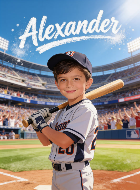 ⚾ THE BASEBALL CHAMPION personalized name preview — chalk of the foul line
