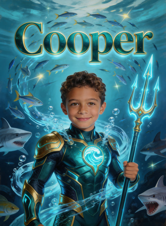 🧜‍♂️ AQUABOY personalized name preview — schooling fish turn