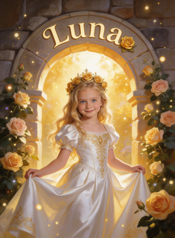 🌞 SUNSHINE PRINCESS personalized name preview — sunlit stone carving