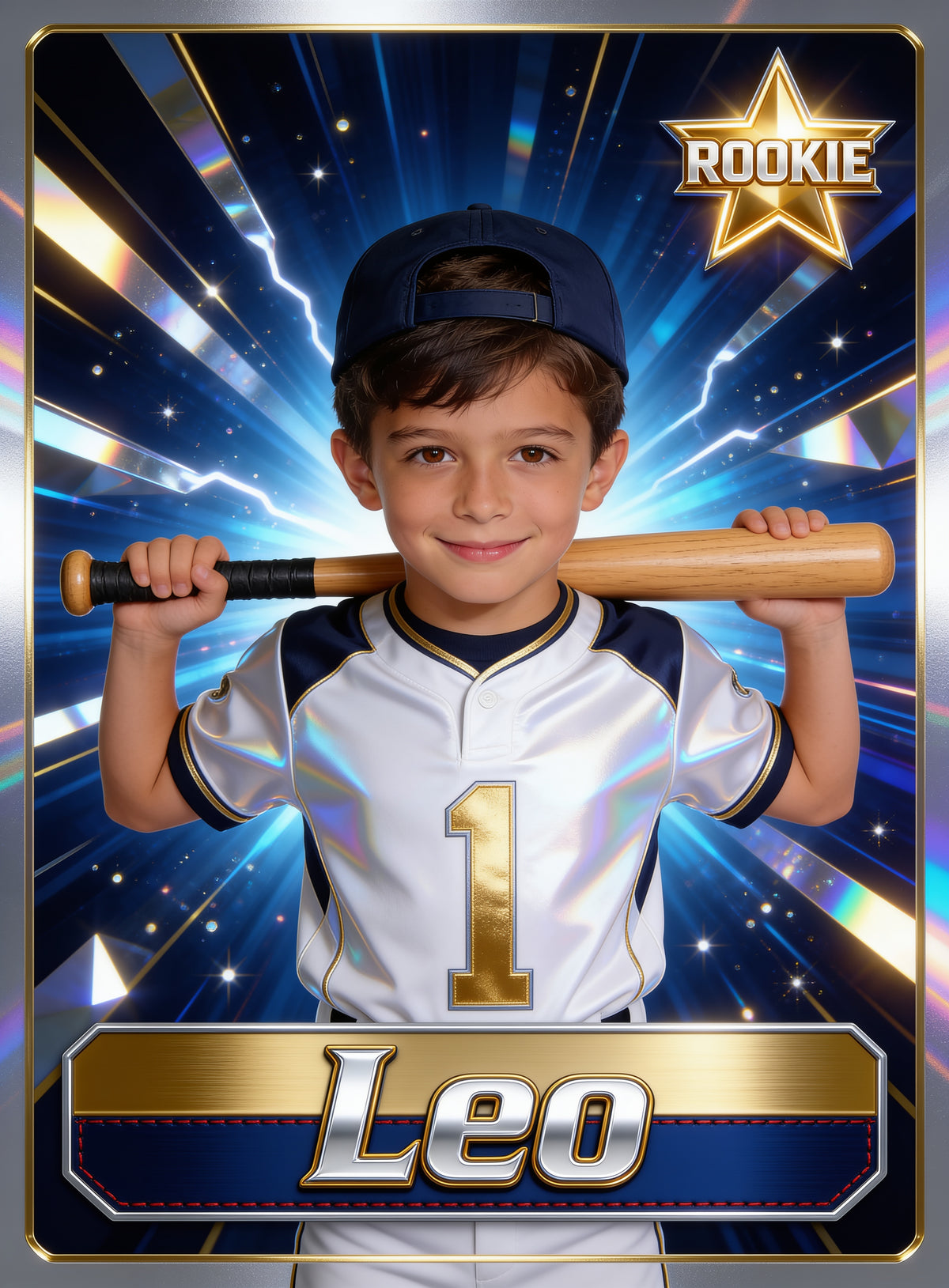 ⚾ THE ROOKIE CARD — Boy personalized preview with name