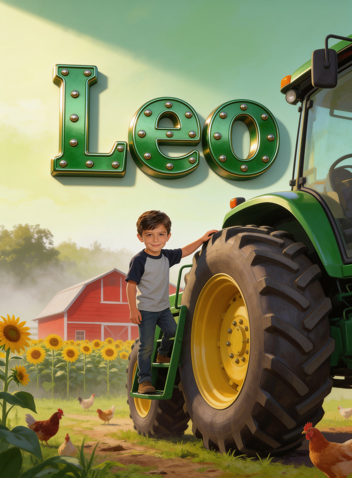 🚜 SUNRISE TRACTOR CHAMPION BOY personalized preview with name